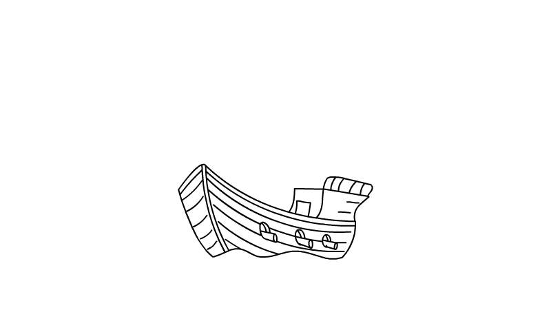 海盗船简笔画