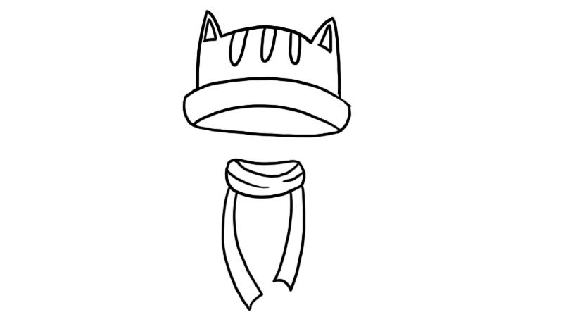儿童帽子和围巾简笔画 儿童帽子和围巾的画法