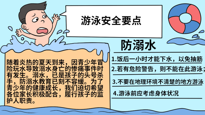 防溺水手抄报  防溺水手抄报步骤