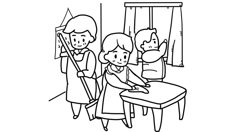 过年大扫除简笔画 过年大扫除的画法