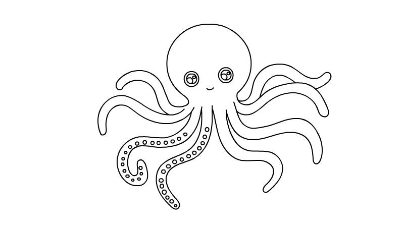 章鱼简笔画怎么画  章鱼简笔画画法