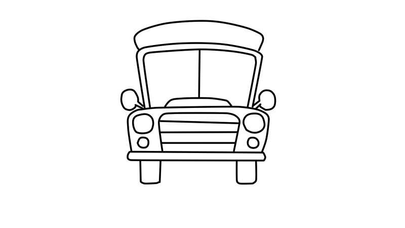 客车简笔画步骤  客车简笔画教程