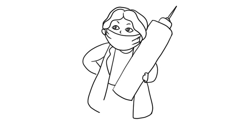 抗病毒医生简笔画画法  抗病毒医生简笔画步骤