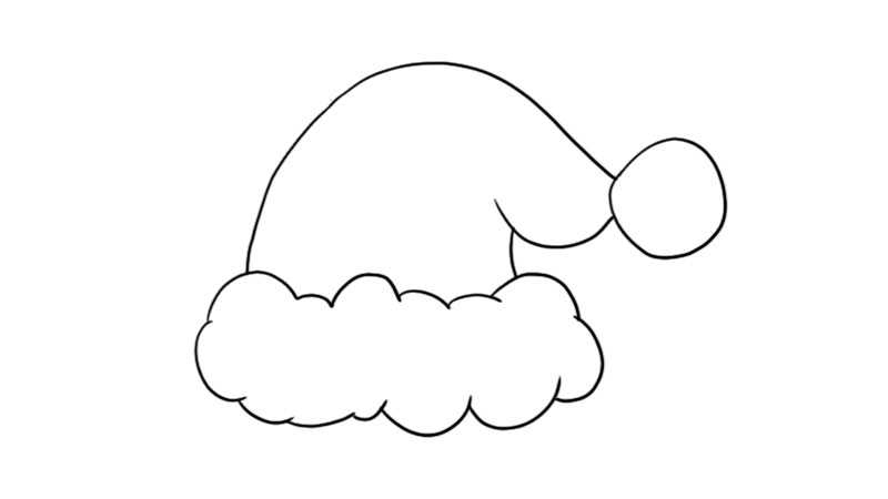 圣诞帽简笔画