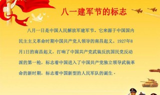 建军节的由来简介 建军节的由来简介50字