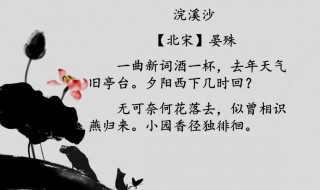 曲新词酒一杯原文翻译及赏析 一曲新词酒一杯原文