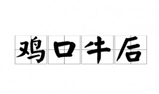 鸡口什么后成语 鸡口的意思