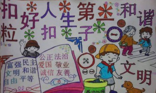 扣好人生第一粒手抄报内容 扣好人生第一粒扣子主要内容手抄报