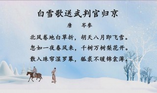 白雪歌送武判官归京原文翻译及赏析 白雪歌送武判官归京译文及注释
