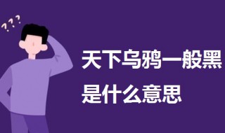 天下乌鸦一般黑是什么意思（老鼠钻进风箱里歇后语）