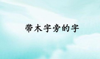 木字旁的有什么字 木字旁的有什么字?