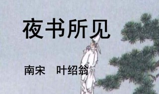 夜书所见的意思是（夜书所见的意思是什么十个字三年级）
