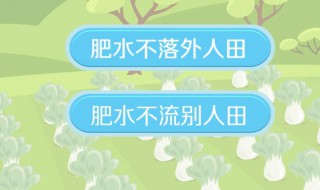 肥水不流外人田指的是什么（肥水不流外人田的上一句是什么）