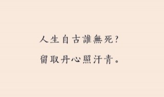 人生自古谁无死诗句的作者是谁 人生自古谁无死诗句的作者是谁呢