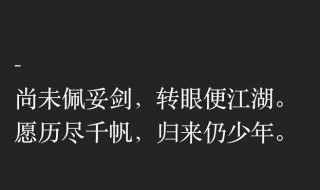 归来仍是少年的前一句（归来仍是少年的前一句是什么）