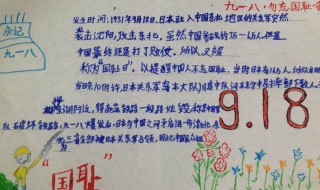 勿忘918手抄报资料（勿忘九一八手抄）