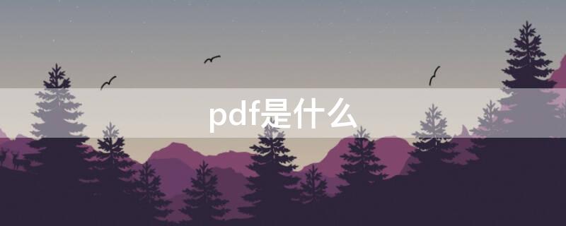 pdf是什么（pdf是什么意思）