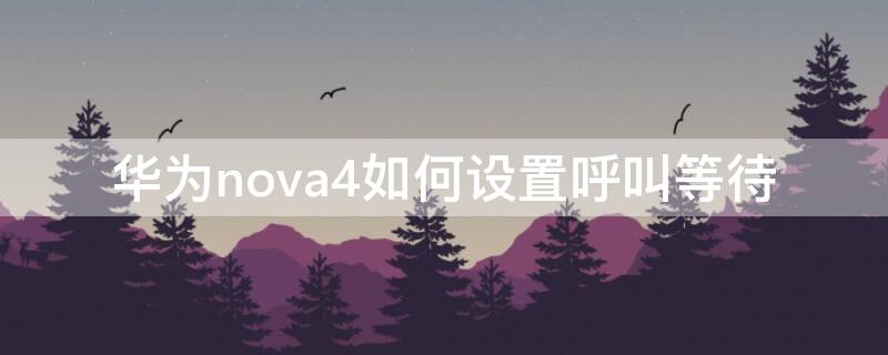 华为nova4如何设置呼叫等待 华为nova4呼叫等待在哪里设置