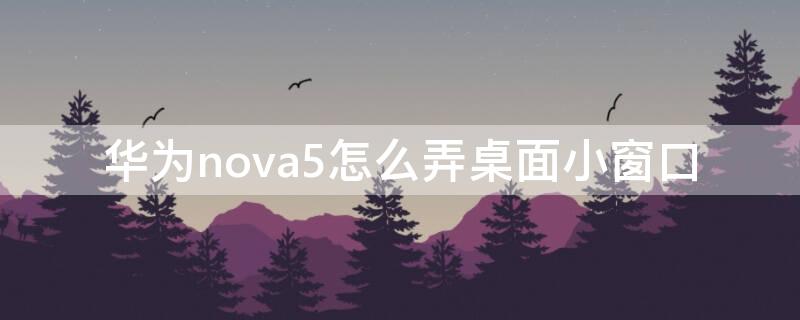 华为nova5怎么弄桌面小窗口 华为nova5怎么弄桌面小窗口模式