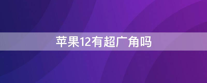 iPhone12有超广角吗（iPhone11有超广角吗）