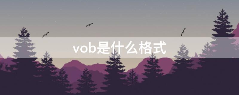 vob是什么格式 vob格式怎么看