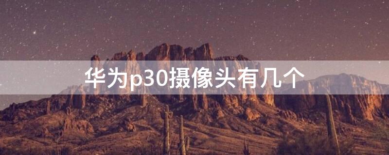 华为p30摄像头有几个 华为p30摄像头有几个接口