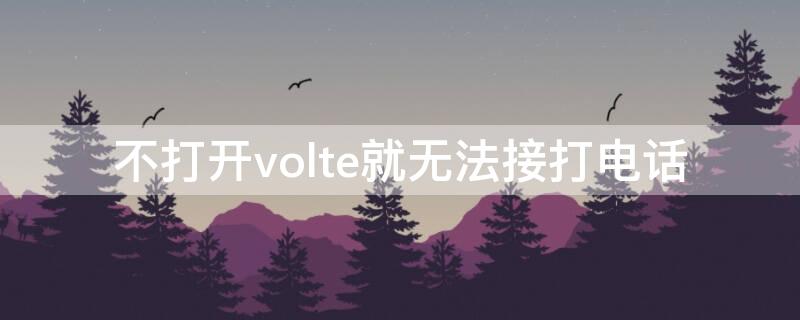 不打开volte就无法接打电话 为什么没有volte这个就接打不了电话