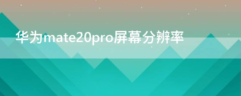 华为mate20pro屏幕分辨率（华为mate20pro屏幕分辨率比华为p50pro都高）