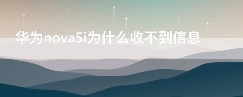 华为nova5i为什么收不到信息（华为nova5信息不显示）