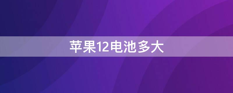 iPhone12电池多大 iphone12电池多大容量