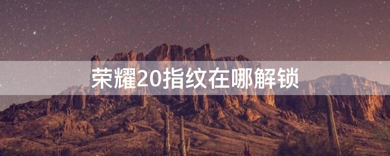 荣耀20指纹在哪解锁（荣耀20指纹在哪里）