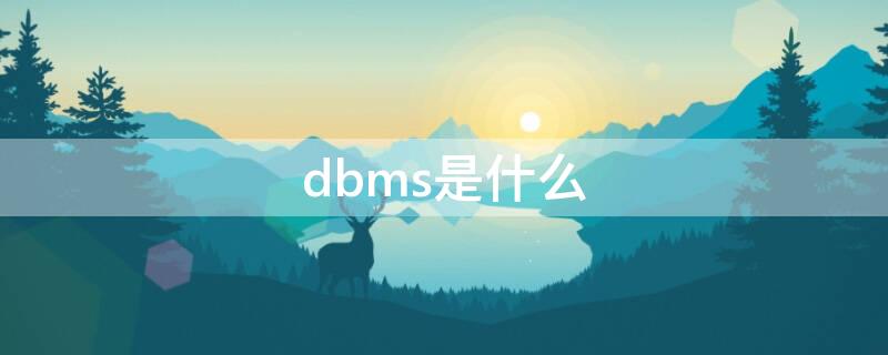 dbms是什么（dbms是什么模型）