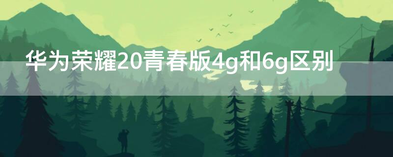 华为荣耀20青春版4g和6g区别（华为荣耀20青春版是4g手机还是5G）