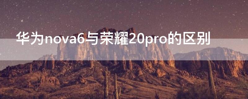 华为nova6与荣耀20pro的区别 荣耀20pro和nova6pro哪个好