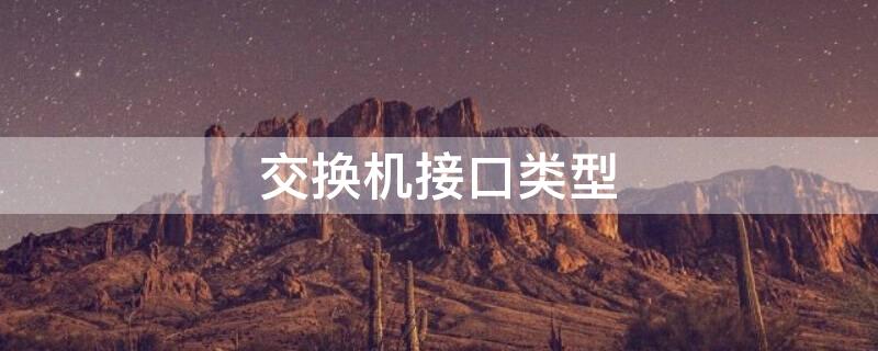 交换机接口类型 交换机的连接方式