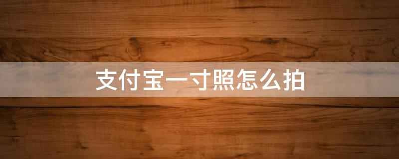 支付宝一寸照怎么拍 支付宝一寸照怎么拍免费