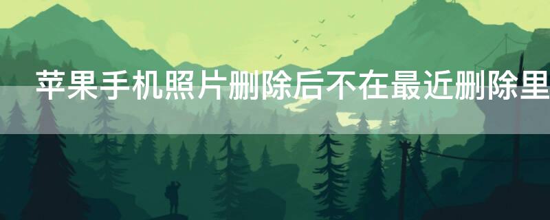 iPhone手机照片删除后不在最近删除里（iphone手机照片删除后不在最近删除里怎么办）