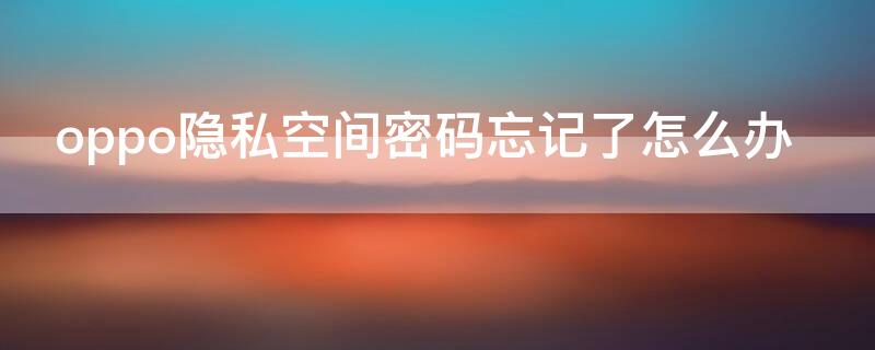 oppo隐私空间密码忘记了怎么办（oppo私密空间密码忘记了怎么办）