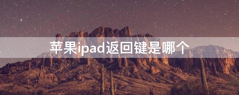 iPhoneipad返回键是哪个（苹果ipad返回键）