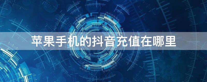 iPhone手机的抖音充值在哪里（iphone手机的抖音充值在哪里查看）