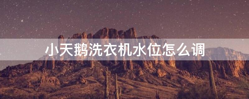 小天鹅洗衣机水位怎么调 全自动洗衣机水位-1—-4怎么选择