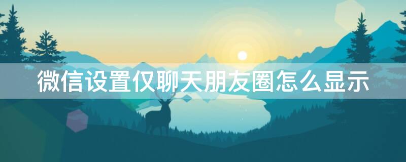 微信设置仅聊天朋友圈怎么显示（设置仅聊天后朋友圈显示）