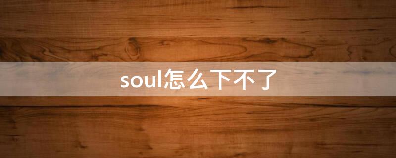soul怎么下不了 为什么soul下载完打不开