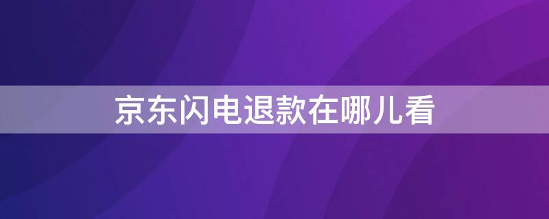 京东闪电退款在哪儿看 京东闪电退款怎么看