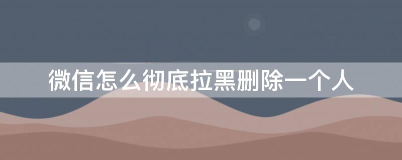微信怎么彻底拉黑删除一个人 微信怎么彻底拉黑删除一个人呢