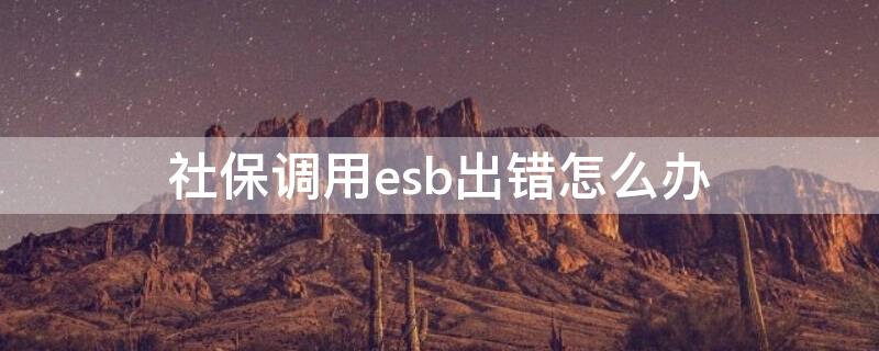 社保调用esb出错怎么办（社保显示调用社保接口失败）