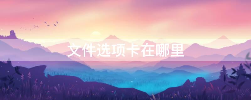 文件选项卡在哪里（文件选项卡在哪里找）