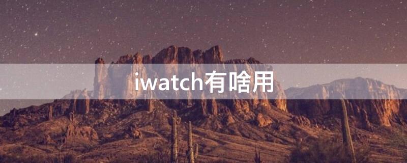 iwatch有啥用 iwatch有啥用?