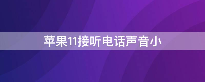 iPhone11接听电话声音小 iphone11 接电话声音小