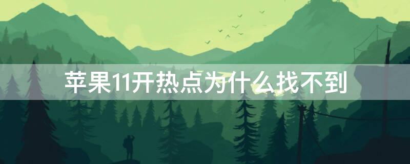 iPhone11开热点为什么找不到 iphone11开热点搜不到